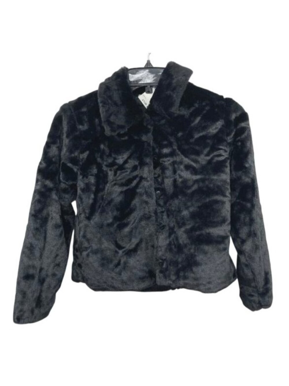 Girls KG Black Faux Fur Coat Size Medium (10-12) NWT